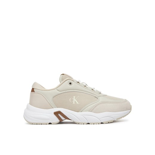 Calvin Klein Jeans Sneakersy Retro Tennis Mg Mix YW0YW01743 Beżowy ze sklepu MODIVO w kategorii Buty sportowe damskie - zdjęcie 182742850