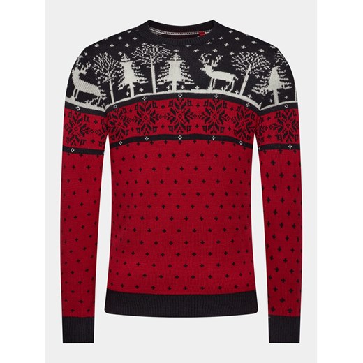 Brave Soul Sweter MK-248FEZZIWIG Czerwony Regular Fit ze sklepu MODIVO w kategorii Swetry męskie - zdjęcie 182742874