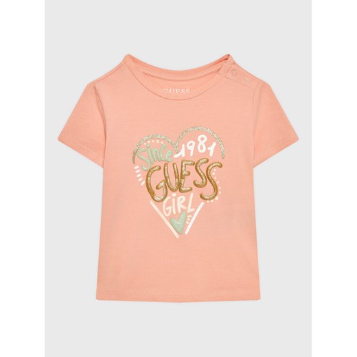 Guess T-Shirt A3GI01 K6YW1 Różowy Regular Fit ze sklepu MODIVO w kategorii Koszulki niemowlęce - zdjęcie 182742950