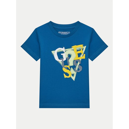 Guess T-Shirt N5GI10 K8HM4 Niebieski Regular Fit ze sklepu MODIVO w kategorii T-shirty chłopięce - zdjęcie 182742963