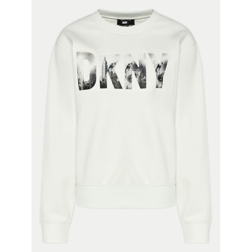 DKNY Bluza P4AHASID Biały Regular Fit L MODIVO