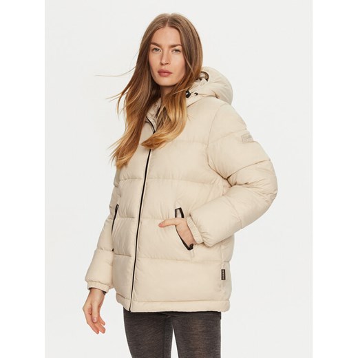 Napapijri Kurtka zimowa A-Box Logo NP0A4HZ2 Beżowy Regular Fit ze sklepu MODIVO w kategorii Kurtki damskie - zdjęcie 182743132
