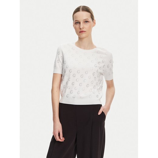 Guess Sweter W5GR05 Z3D60 Biały Regular Fit ze sklepu MODIVO w kategorii Swetry damskie - zdjęcie 182743304