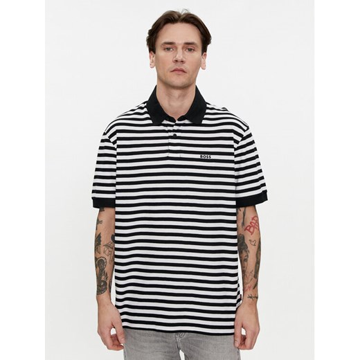 Boss Polo Palesstripe 50513604 Czarny Regular Fit ze sklepu MODIVO w kategorii T-shirty męskie - zdjęcie 182743420