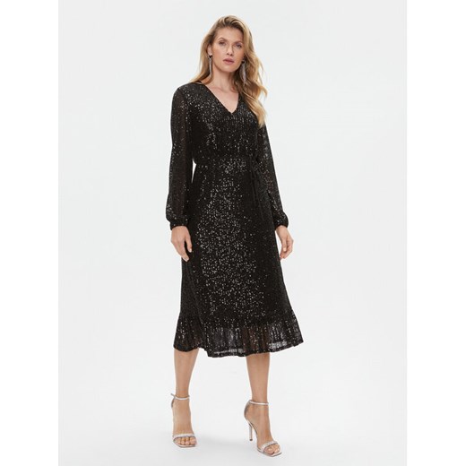 TWINSET Sukienka koktajlowa 232TT2280 Czarny Regular Fit ze sklepu MODIVO w kategorii Sukienki - zdjęcie 182743431