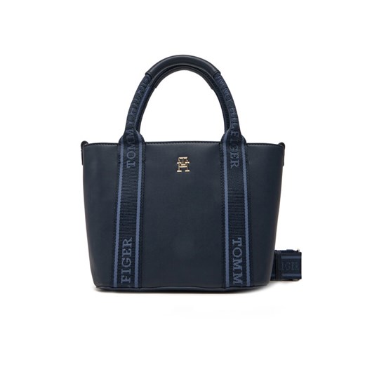 Tommy Hilfiger Torebka Th Logotape Mini Tote AW0AW17201 Granatowy ze sklepu MODIVO w kategorii Torebki damskie - zdjęcie 182743522