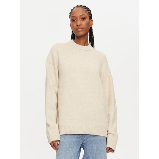 Calvin Klein Sweter J20J224636 Brązowy Regular Fit ze sklepu MODIVO w kategorii Swetry damskie - zdjęcie 182743580