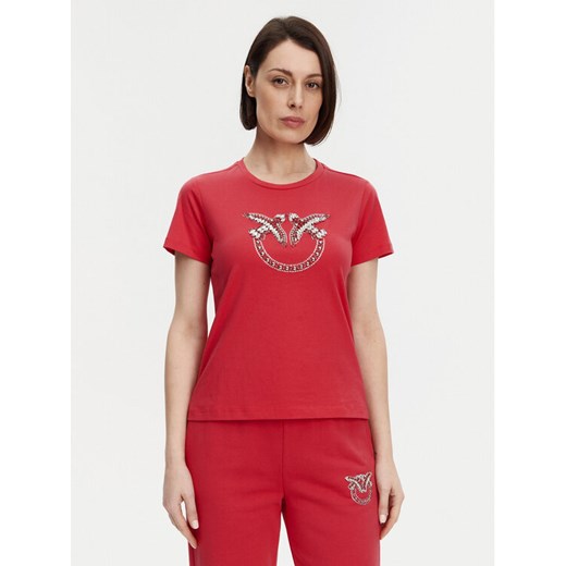 PINKO T-Shirt Quentin 100535 A2G7 Czerwony Regular Fit ze sklepu MODIVO w kategorii Bluzki damskie - zdjęcie 182743594