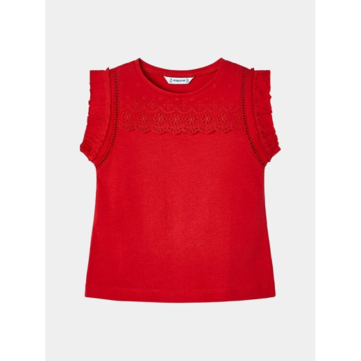 Mayoral Top 3094 Czerwony Regular Fit ze sklepu MODIVO w kategorii Bluzki dziewczęce - zdjęcie 182743612