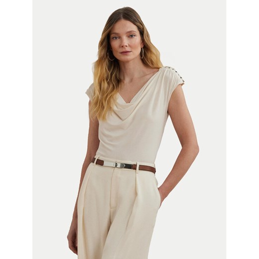 LAUREN RALPH LAUREN Bluzka 200898441001 Écru Relaxed Fit ze sklepu MODIVO w kategorii Bluzki damskie - zdjęcie 182743640