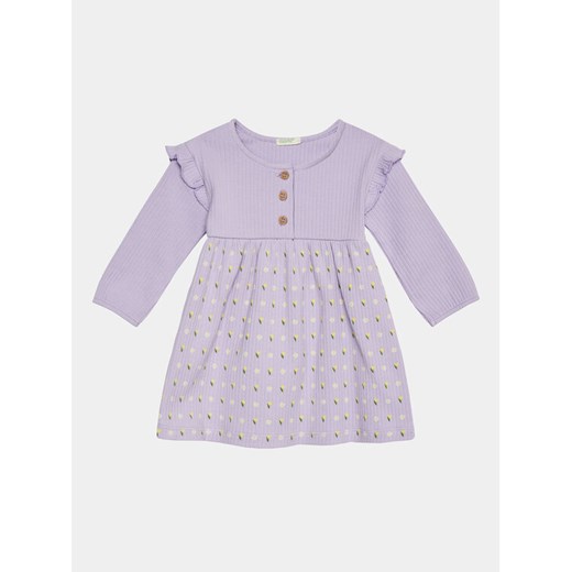 United Colors Of Benetton Sukienka codzienna 37G4AV00B Fioletowy Regular Fit ze sklepu MODIVO w kategorii Sukienki niemowlęce - zdjęcie 182743674