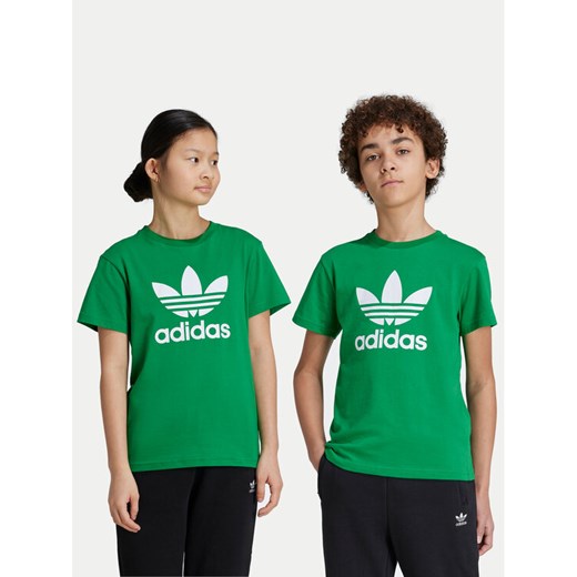 adidas T-Shirt Trefoil IY4003 Zielony Regular Fit ze sklepu MODIVO w kategorii T-shirty chłopięce - zdjęcie 182743770