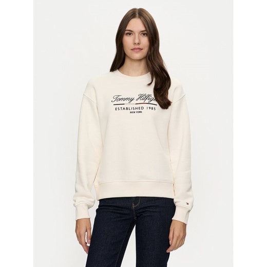 Tommy Hilfiger Bluza Modern WW0WW43574 Biały Regular Fit ze sklepu MODIVO w kategorii Bluzy damskie - zdjęcie 182743832