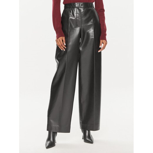 Calvin Klein Spodnie skórzane K20K207083 Czarny Straight Leg ze sklepu MODIVO w kategorii Spodnie damskie - zdjęcie 182743852