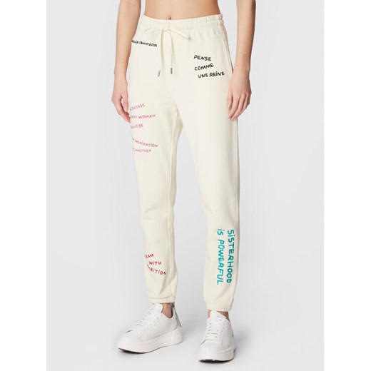 Zadig&Voltaire Spodnie dresowe JWPA00003 Écru Regular Fit ze sklepu MODIVO w kategorii Spodnie damskie - zdjęcie 182743854