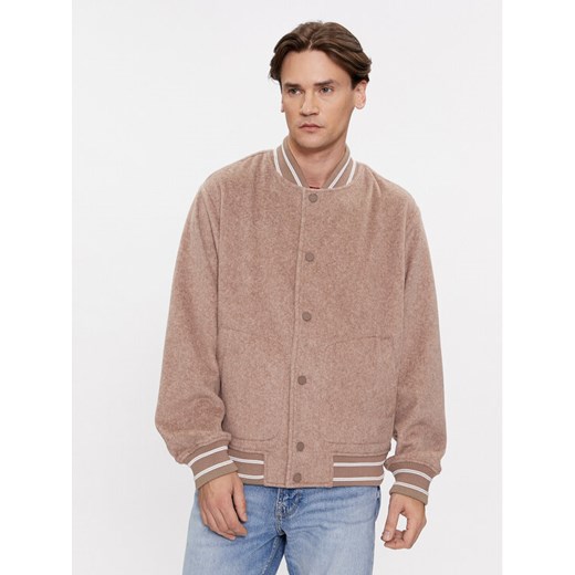 Guess Kurtka bomber Logo M4RL39 WFWS2 Beżowy Regular Fit ze sklepu MODIVO w kategorii Kurtki męskie - zdjęcie 182743884