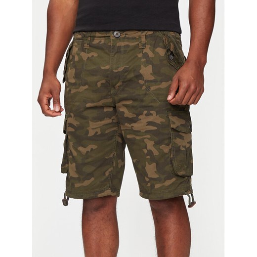 Brave Soul Szorty materiałowe MSRT-GEORGECAMOK Khaki Straight Fit ze sklepu MODIVO w kategorii Spodenki męskie - zdjęcie 182743914