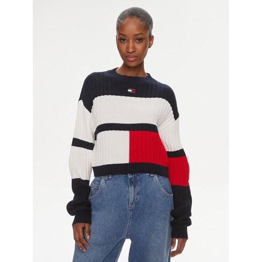 Tommy Jeans Sweter Colorblock Badge DW0DW18117 Kolorowy Regular Fit ze sklepu MODIVO w kategorii Swetry damskie - zdjęcie 182743924