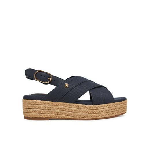 Tommy Hilfiger Espadryle Denim Espadrille Platform Sandal FW0FW08669 Granatowy ze sklepu MODIVO w kategorii Espadryle damskie - zdjęcie 182744013