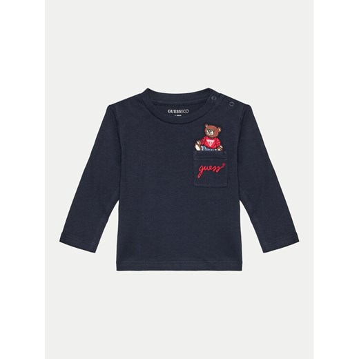 Guess Bluzka I4BI00 I3Z13 Granatowy Regular Fit ze sklepu MODIVO w kategorii Kaftaniki i bluzki - zdjęcie 182744081