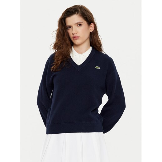 Lacoste Sweter AF5622 Granatowy Regular Fit ze sklepu MODIVO w kategorii Swetry damskie - zdjęcie 182744094