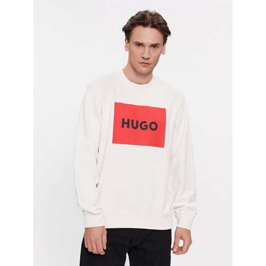 Hugo Bluza Duragol222 50467944 Biały Regular Fit ze sklepu MODIVO w kategorii Bluzy męskie - zdjęcie 182744161