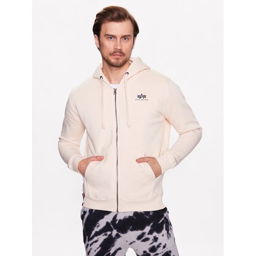 Alpha Industries Bluza Basic Zip 118342 Beżowy Regular Fit ze sklepu MODIVO w kategorii Bluzy męskie - zdjęcie 182744162