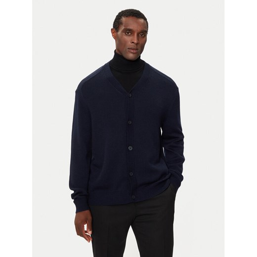 Armani Exchange Kardigan 6DZE1G ZM1LZ 1510 Granatowy Regular Fit ze sklepu MODIVO w kategorii Swetry męskie - zdjęcie 182744173
