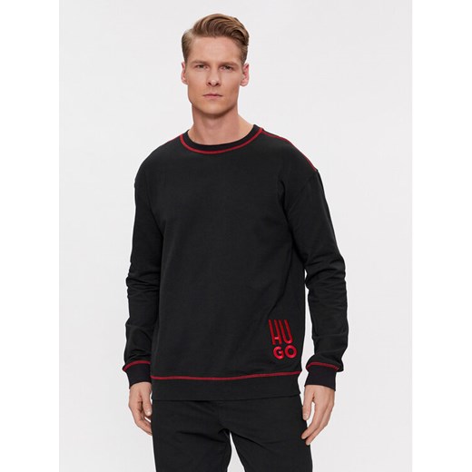 Hugo Bluza Logo 50510524 Czarny Relaxed Fit ze sklepu MODIVO w kategorii Bluzy męskie - zdjęcie 182744210
