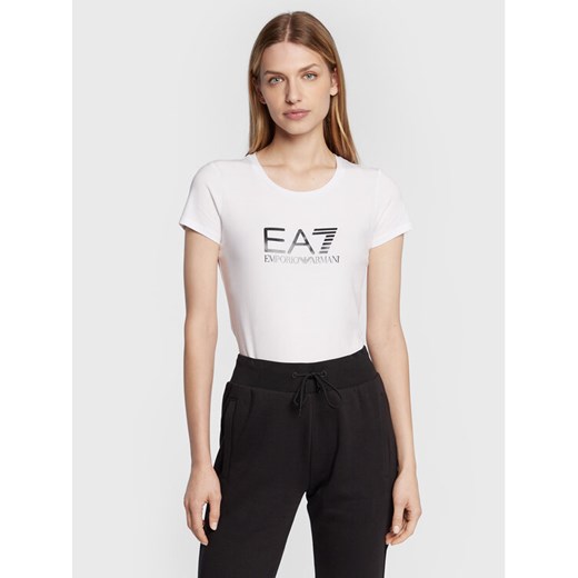 EA7 Emporio Armani T-Shirt 8NTT66 TJFKZ 0102 Biały Slim Fit S MODIVO