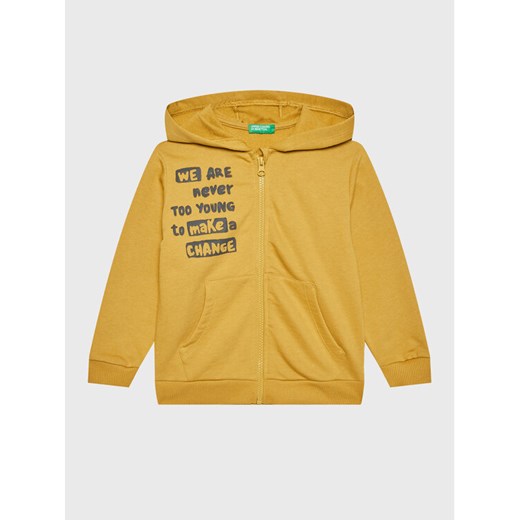 United Colors Of Benetton Bluza 3JLXG501E Żółty Regular Fit ze sklepu MODIVO w kategorii Bluzy chłopięce - zdjęcie 182744274