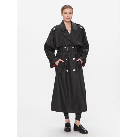 Tommy Hilfiger Trencz WW0WW40483 Czarny Oversize ze sklepu MODIVO w kategorii Płaszcze damskie - zdjęcie 182744413