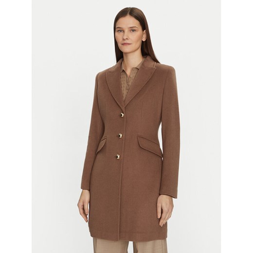 Motivi Płaszcz wełniany 0039Q200539N Brązowy Slim Fit ze sklepu MODIVO w kategorii Płaszcze damskie - zdjęcie 182744542