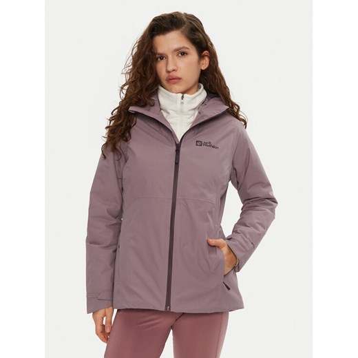 Jack Wolfskin Kurtka przeciwdeszczowa Wisper Ins A61893 Fioletowy Regular Fit ze sklepu MODIVO w kategorii Kurtki damskie - zdjęcie 182744573