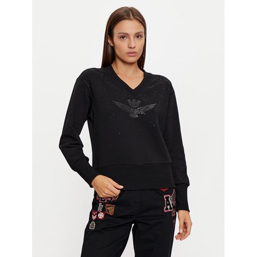 Aeronautica Militare Bluza 242FE1969DF541 Czarny Regular Fit ze sklepu MODIVO w kategorii Bluzy damskie - zdjęcie 182744594