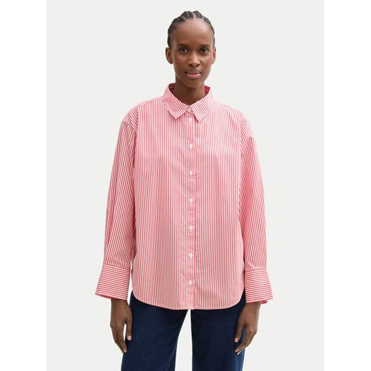 Tom Tailor Denim Koszula Striped loose-fit shirt 1040551 Czerwony Regular Fit ze sklepu MODIVO w kategorii Koszule damskie - zdjęcie 182744701