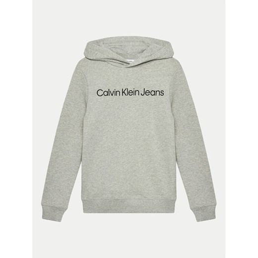 Calvin Klein Jeans Bluza Logo IU0IU00601 Szary Regular Fit 8Y MODIVO
