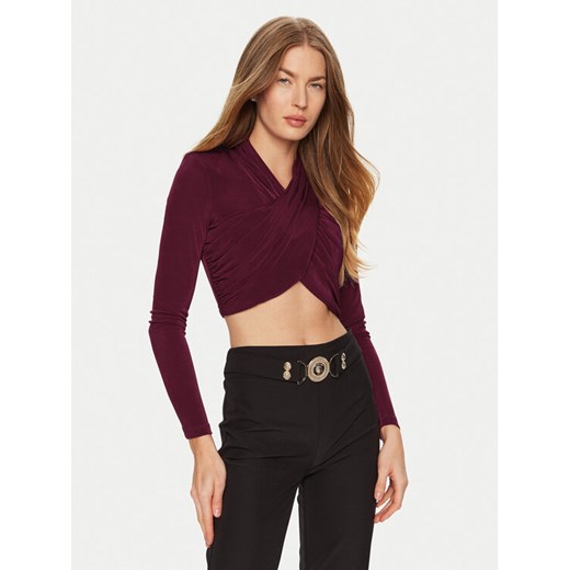 BARDOT Bluzka 58746TB Bordowy Slim Fit ze sklepu MODIVO w kategorii Bluzki damskie - zdjęcie 182744744