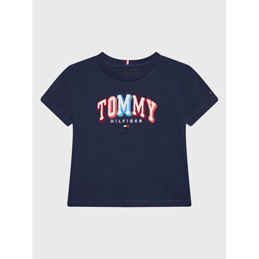 Tommy Hilfiger T-Shirt Chainstitch KB0KB07798 D Granatowy Regular Fit ze sklepu MODIVO w kategorii T-shirty chłopięce - zdjęcie 182744750