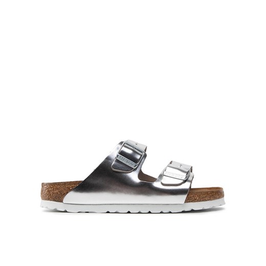 Birkenstock Klapki Arizona Metallic 1005961 Srebrny ze sklepu MODIVO w kategorii Klapki damskie - zdjęcie 182744840