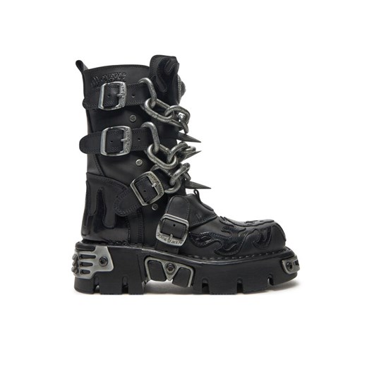 NEW ROCK Glany M-727-S5 Czarny ze sklepu MODIVO w kategorii Workery damskie - zdjęcie 182744844