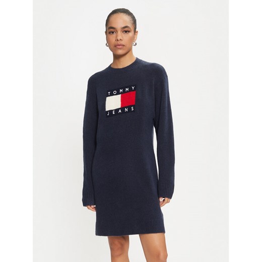 Tommy Jeans Sukienka dzianinowa DW0DW18719 Granatowy Loose Fit Tommy Jeans XXS MODIVO