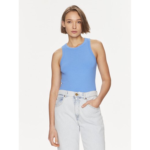 Tommy Hilfiger Top WW0WW38635 Niebieski Slim Fit ze sklepu MODIVO w kategorii Bluzki damskie - zdjęcie 182745121