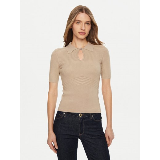 Guess Sweter W5RR10 Z2Y72 Beżowy Regular Fit ze sklepu MODIVO w kategorii Swetry damskie - zdjęcie 182745134