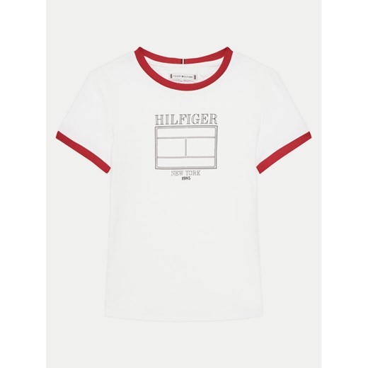Tommy Hilfiger T-Shirt KG0KG08528 D Biały Regular Fit ze sklepu MODIVO w kategorii T-shirty chłopięce - zdjęcie 182745141