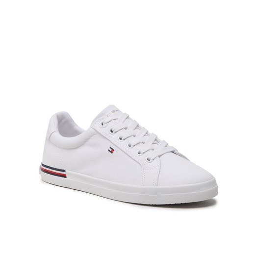 Tommy Hilfiger Tenisówki Essential Stripes Sneaker FW0FW06954 Biały ze sklepu MODIVO w kategorii Trampki damskie - zdjęcie 182745154