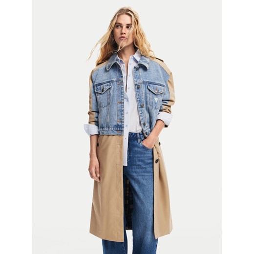Desigual Trencz Riga 24WWEWBU Beżowy Regular Fit ze sklepu MODIVO w kategorii Płaszcze damskie - zdjęcie 182745172
