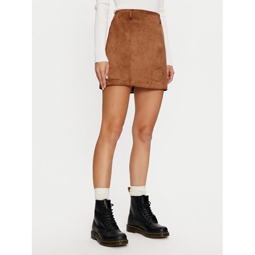Gina Tricot Spódnica z imitacji skóry 24264 Brązowy Regular Fit ze sklepu MODIVO w kategorii Spódnice - zdjęcie 182745393