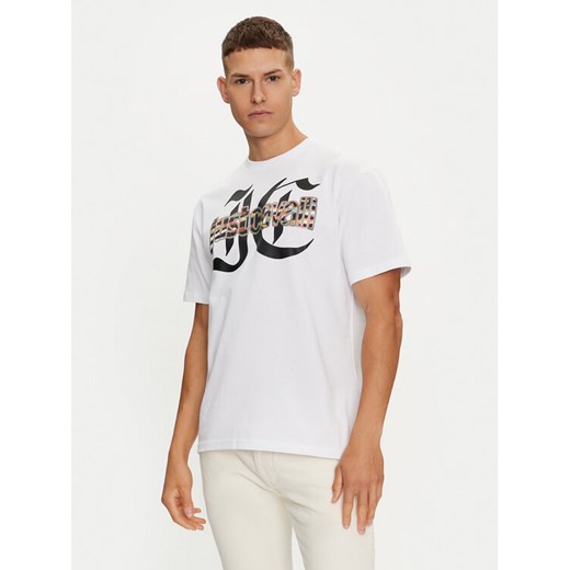 Just Cavalli T-Shirt 76OAHG12 Biały Regular Fit ze sklepu MODIVO w kategorii T-shirty męskie - zdjęcie 182745424