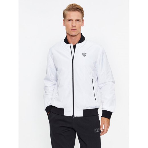 EA7 Emporio Armani Kurtka bomber 8NPB12 PN7LZ 1100 Biały Regular Fit ze sklepu MODIVO w kategorii Kurtki męskie - zdjęcie 182745493